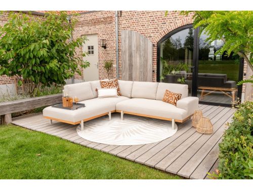 Savannah hoekbank chaise longue loungeset - beige - weerbestendig