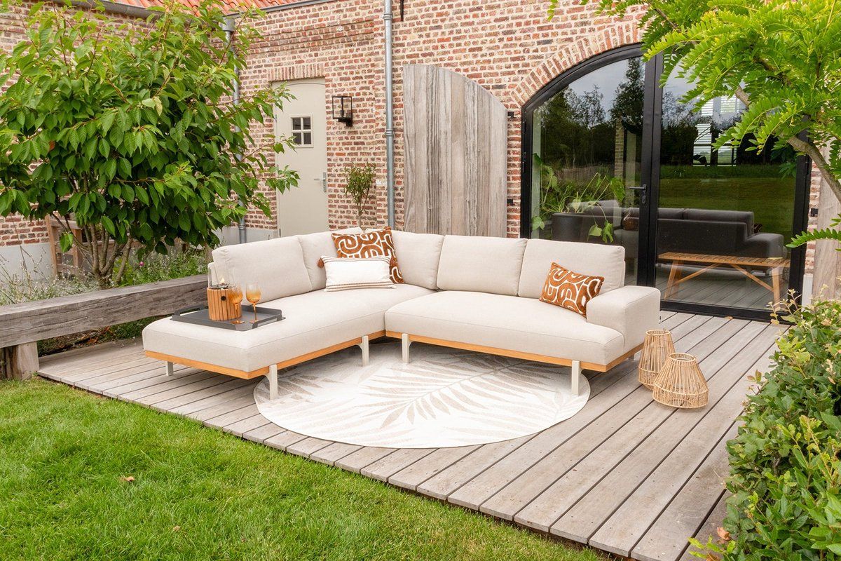 savannah hoekbank chaise longue loungeset beige weerbestendig