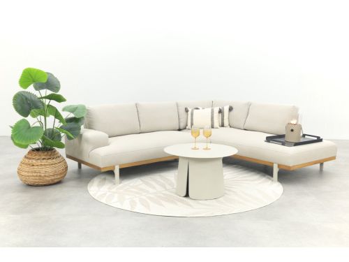 Savannah/Velora chaise longue loungeset - Natural/Acasia - Rechts