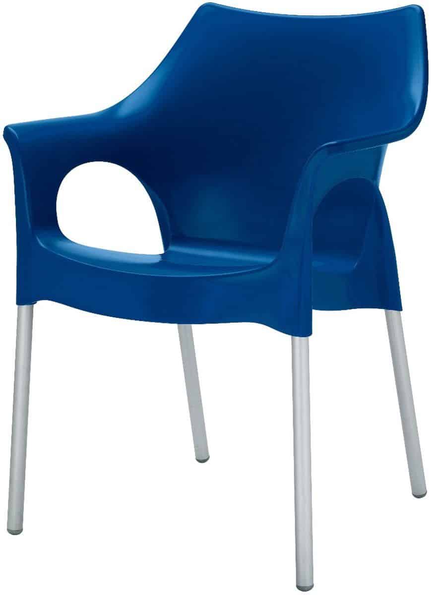 scab ola stapelbare kunststof tuinstoel blauw