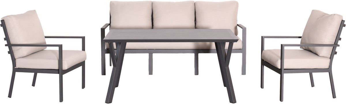 sereno | loungeset tuinset | aluminium | 3 zits bank, hoge