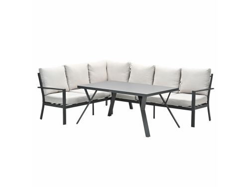 Sergio lounge-diningset - 3-delig - links - carbon black