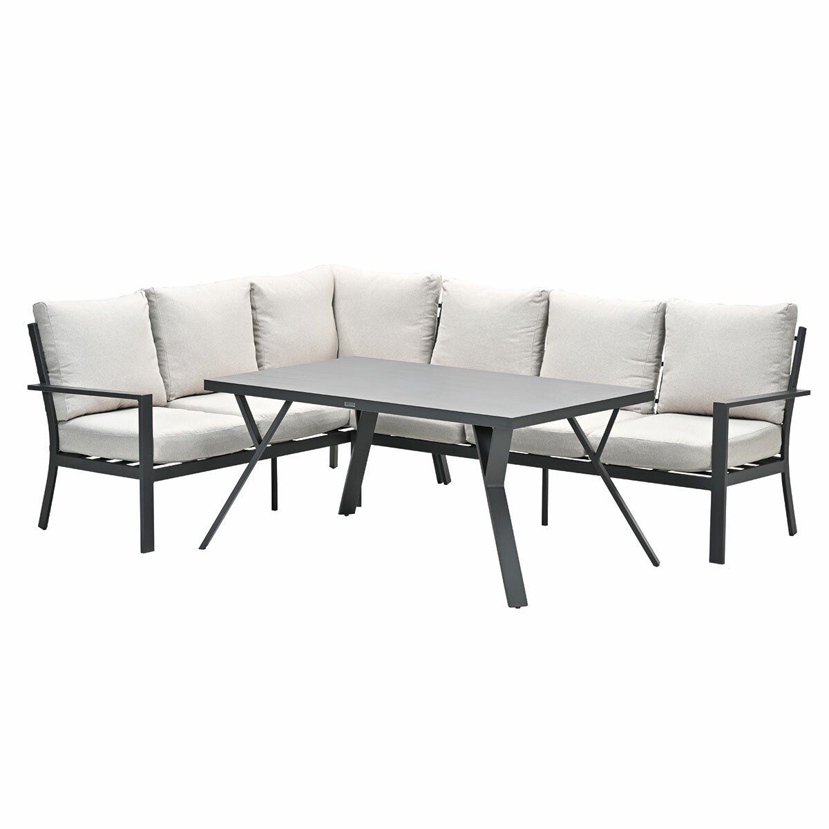 sergio lounge diningset 3 delig links carbon black