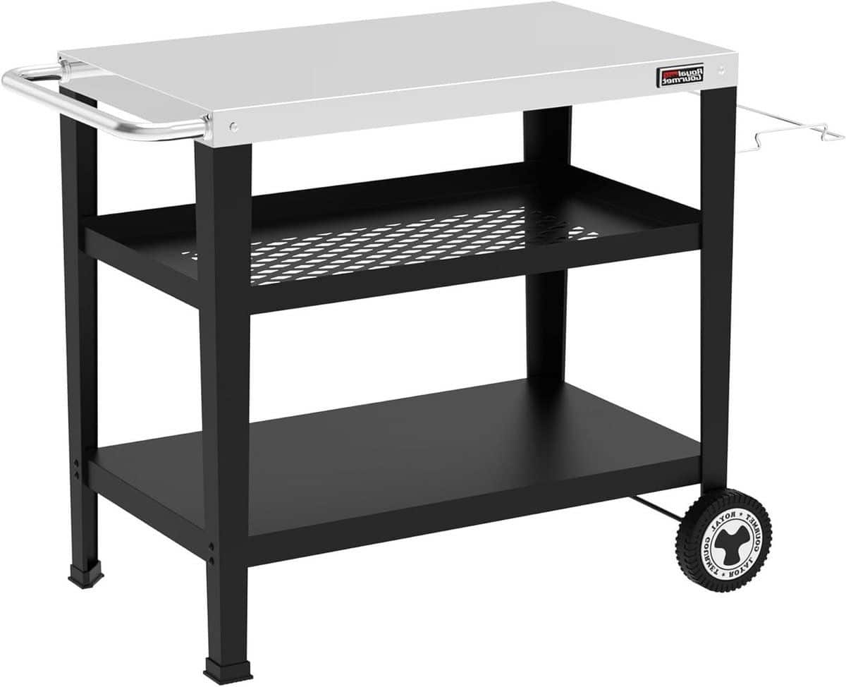serveertrolley 3 etages keukenwagen bijzettafel buiten koken