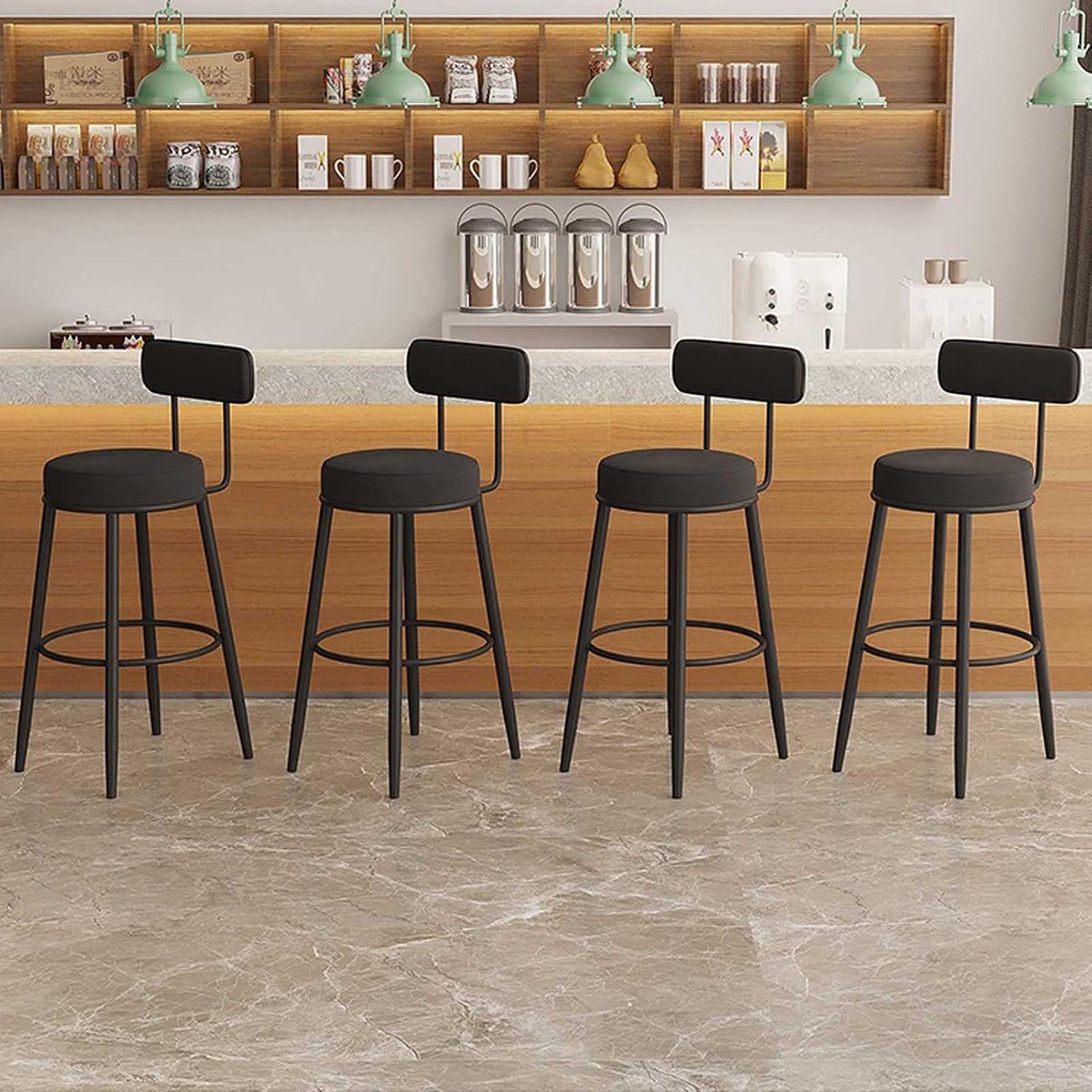 set van 2 design barkrukken met rugleuning barkruk rugleuning