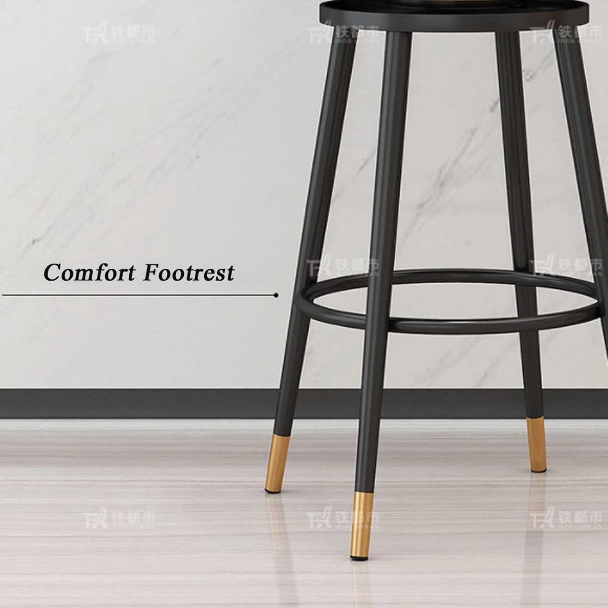 set van 2 design barkrukken met rugleuning draaibare hoge