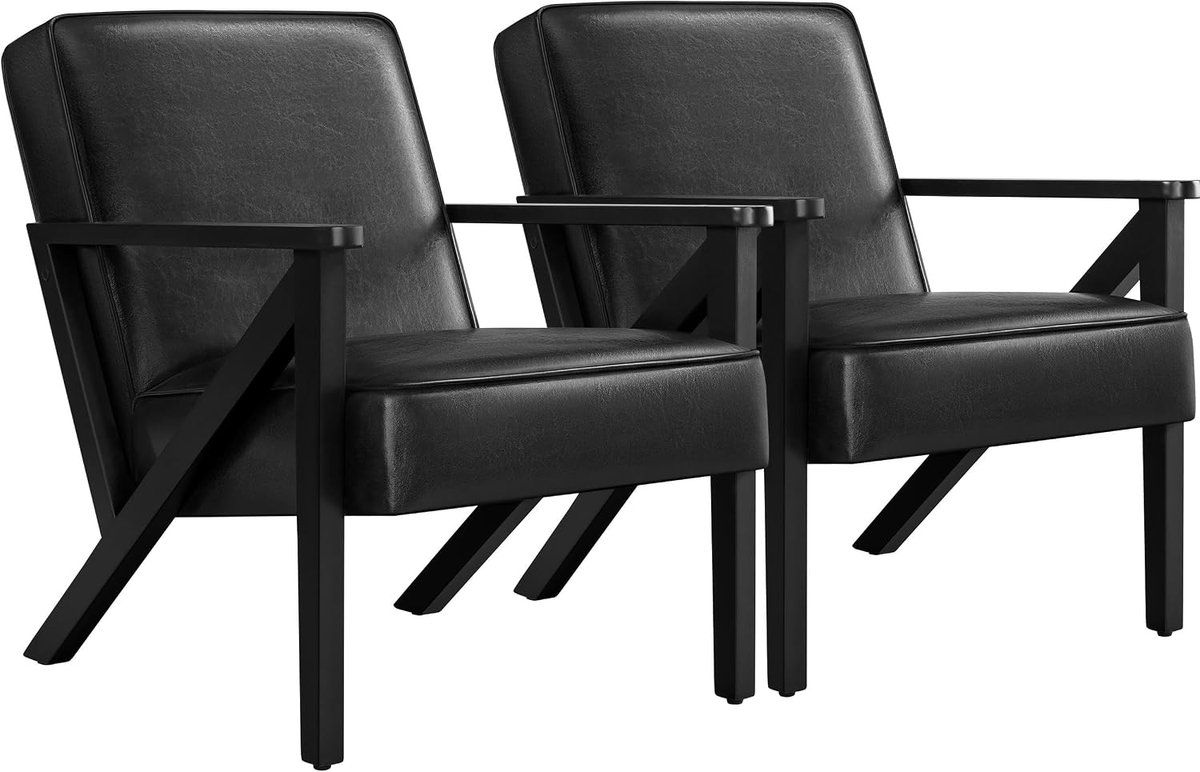 set van 2 tv fauteuils, relaxstoel, kunstleer, loungestoel, leunstoel