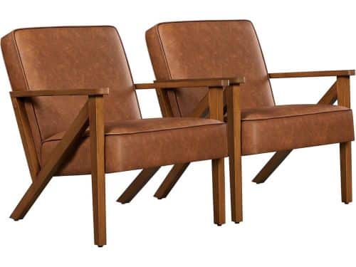 Set van 2 tv-stoelen vrije tijd relaxstoel kunstleer loungestoel leunstoel