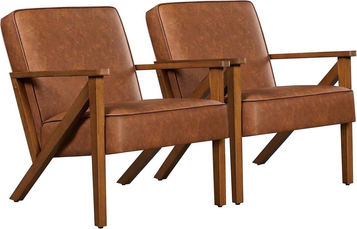 set van 2 tv stoelen vrije tijd relaxstoel kunstleer loungestoel leunstoel