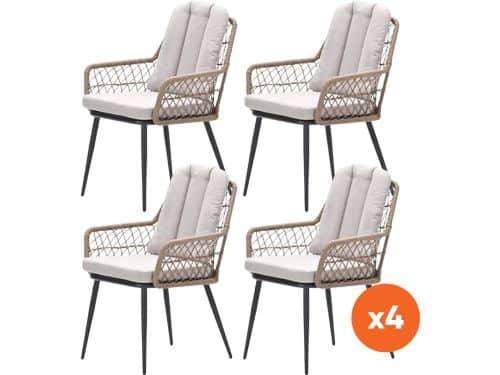 Set van 4 - GI Allasio dining tuinstoelen - Carbon
