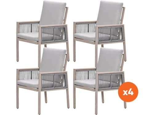 Set van 4 - GI Decala rope dining tuinstoelen