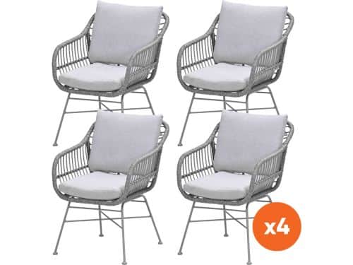 Set van 4 - GI Margriet wicker dining tuinstoelen