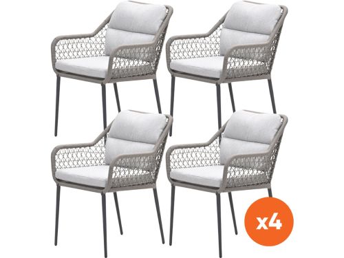 Set van 4 - GI Toledo dining tuinstoelen - Taupe/Zand