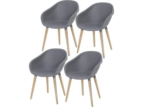 Set van 4 Swan dining kuipstoel grijs kunststof