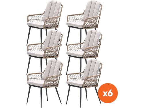 Set van 6 - GI Allasio dining tuinstoelen - Carbon