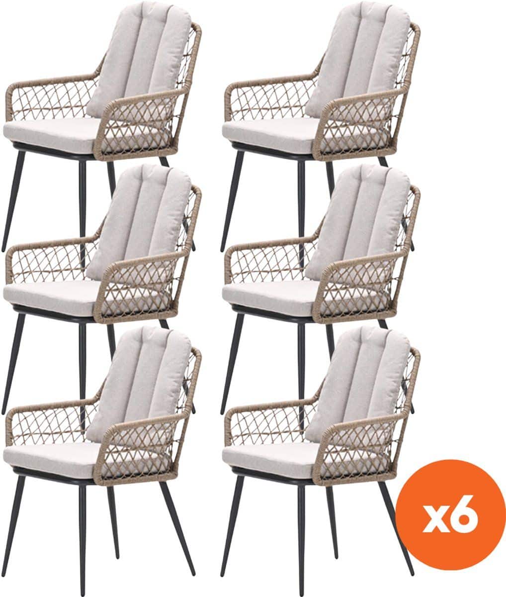 set van 6 gi allasio dining tuinstoelen carbon