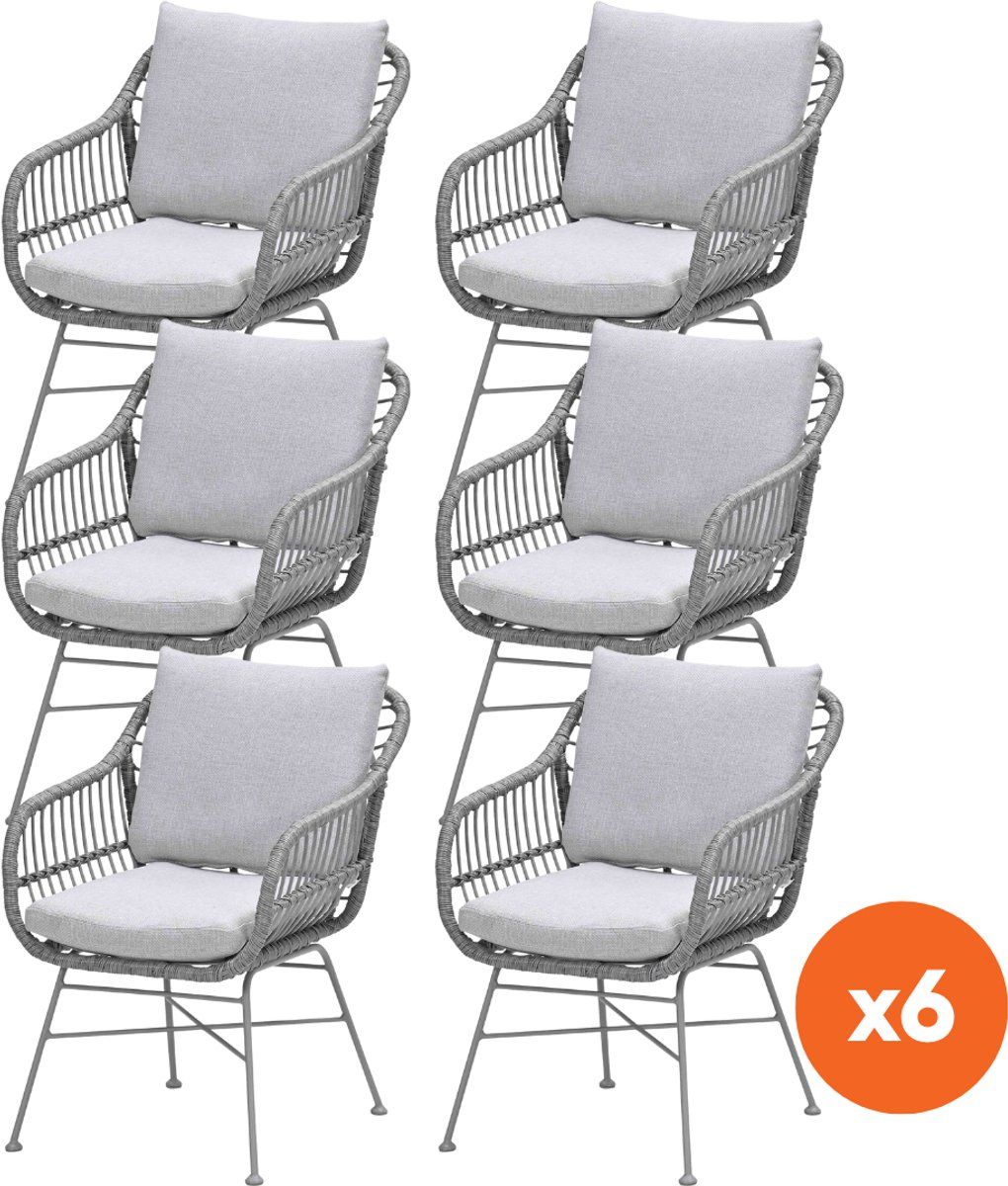 set van 6 gi margriet wicker dining tuinstoelen