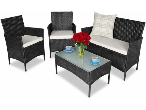 Set voor woonkamer, complete bank, 2 stoelen en tafel van