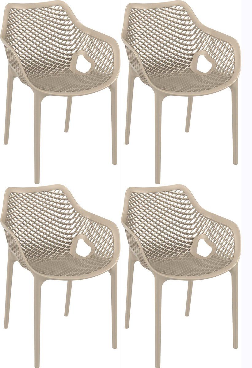 siesta exclusive air xl design tuinstoel taupe 4 stuks
