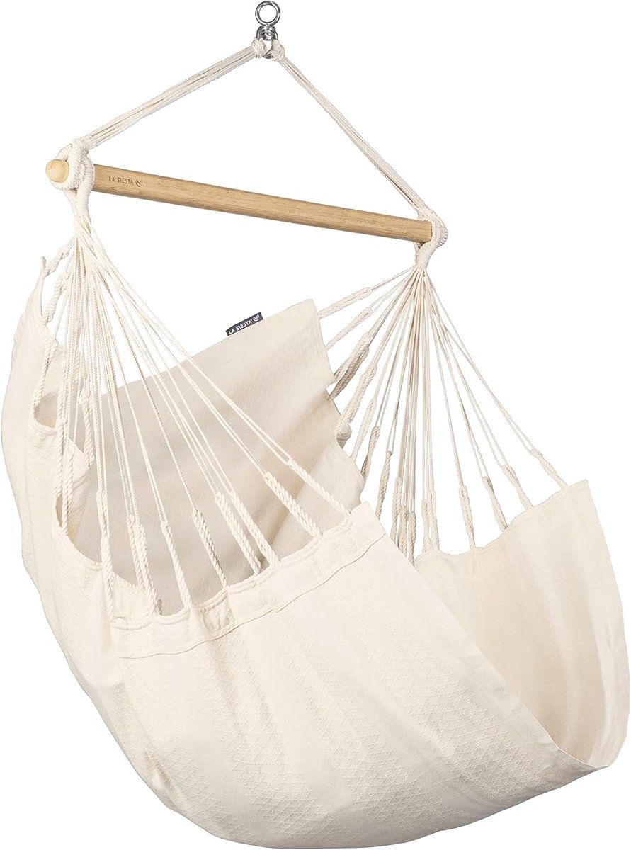 siesta habana latte, hangstoel, basic size, van biologisch katoen