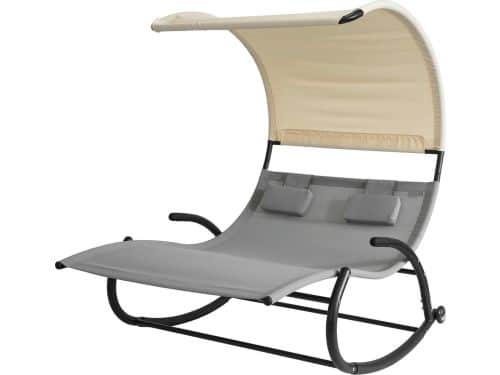 Simpletrade Tuinbed - Ligbed - Luifel - Waterafstotend - Grijs