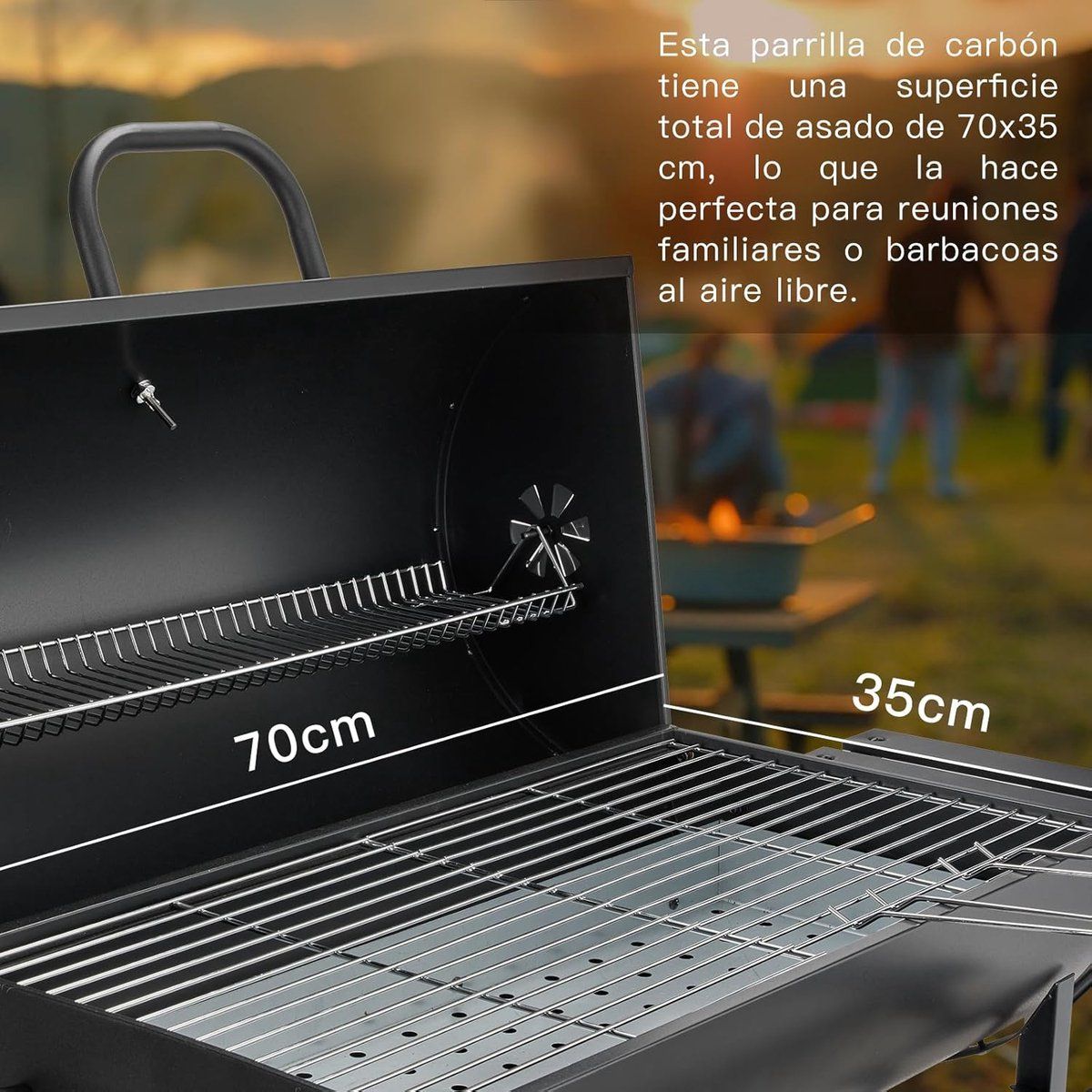 smokeforge titan xxl houtskool bbq grill met deksel