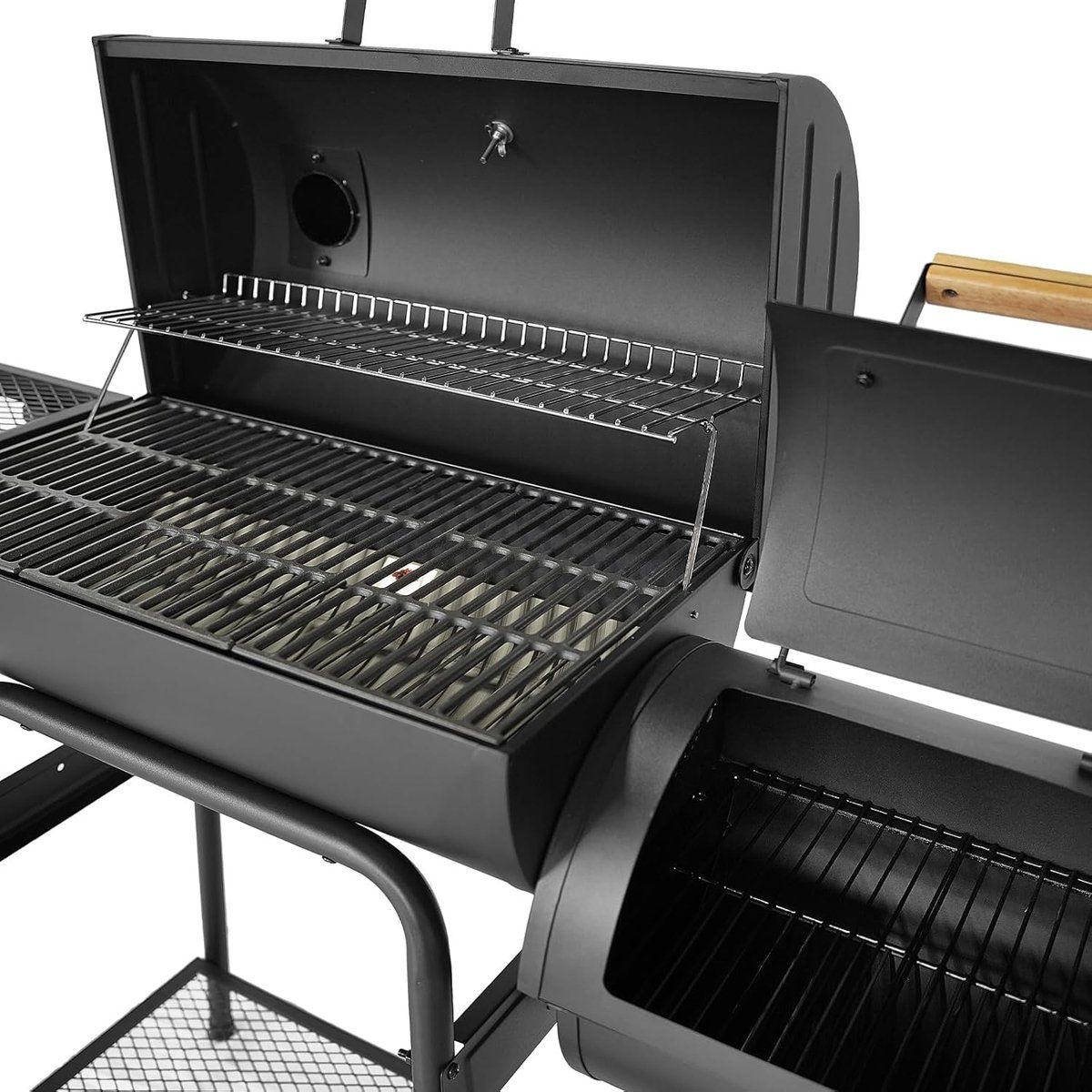 smokemaster compact bbq smoker grillwagen met gietijzeren roosters
