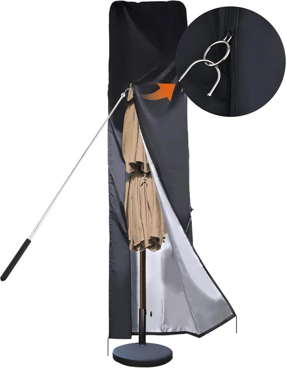 snelshoppen 420d waterdichte parasolhoes voor tuinparasol 270cm/390cm grote