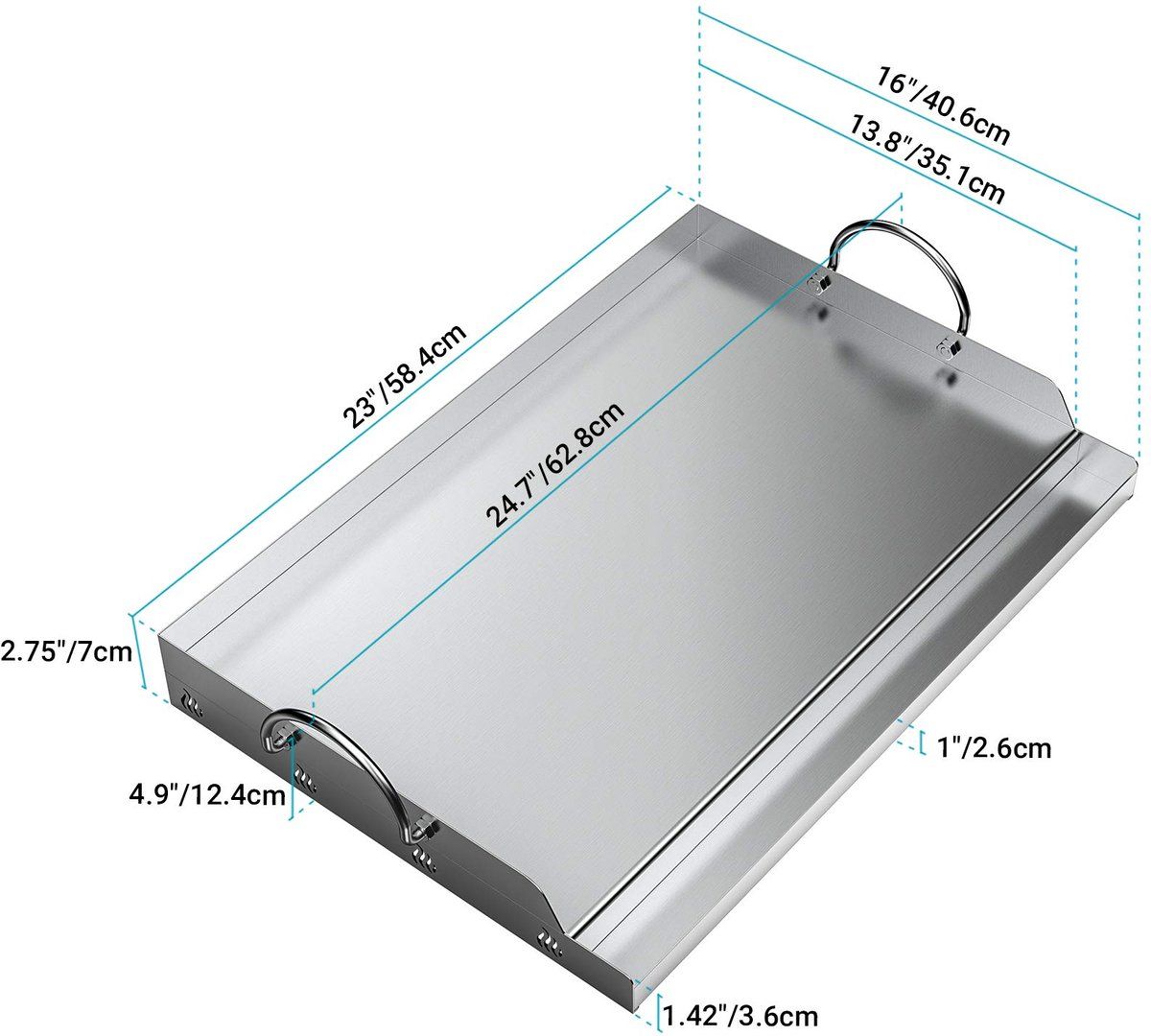 snelshoppen bbq grillplaat universele rvs plancha bakplaat voor houtskoolgrill