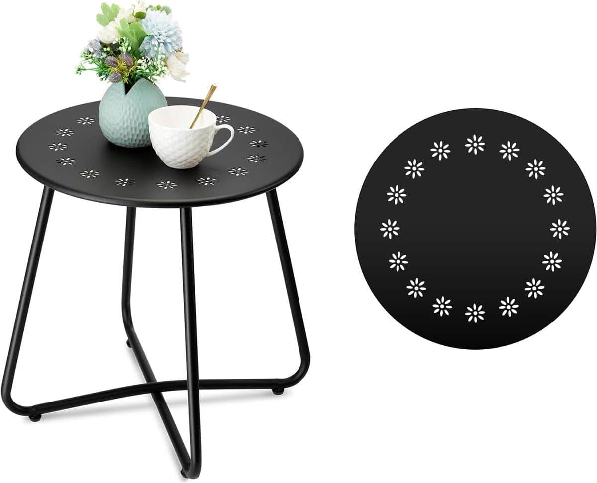 snelshoppen bijzettafel voor buiten, balkon tafel klein met bloemenuitsparingen