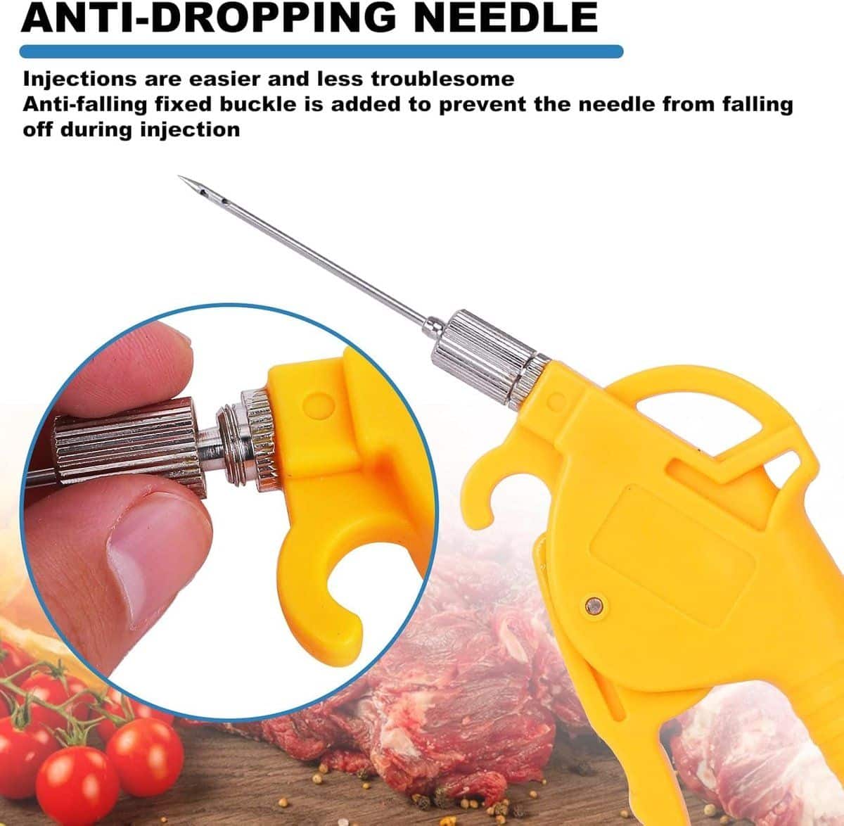 snelshoppen elektrische marinade spuit, 50w vleesinjector, zoutinjectiepomp, perfect voor