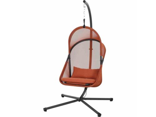 SnelShoppen - Hangstoel YOBAYA, Relaxed Red, Staal, Textiel, Tuin