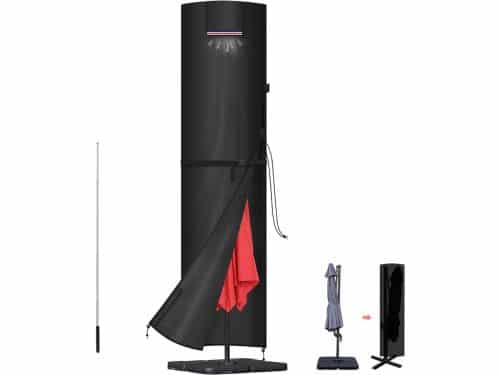SnelShoppen - Parasolbescherming, Waterproof Parasol Cover met Stok, Grote Tuin