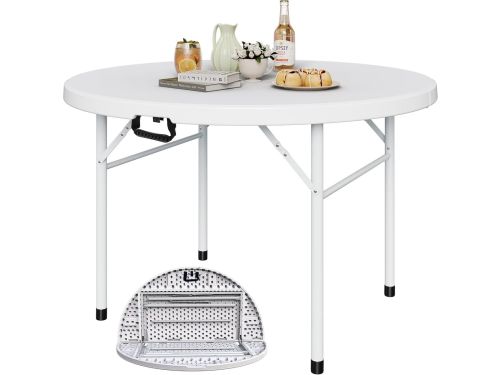 SnelShoppen - Ronde Klaptafel 122 cm voor Buiten en Binnen