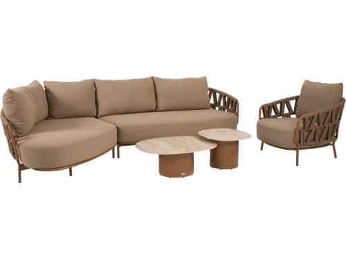 Sofie Biarritz chaise longue loungeset 5 delig keramiek amber 4