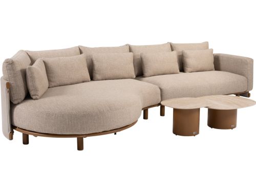 Sofie Safina modulaire chaise longue loungeset 4 delig keramiek amber