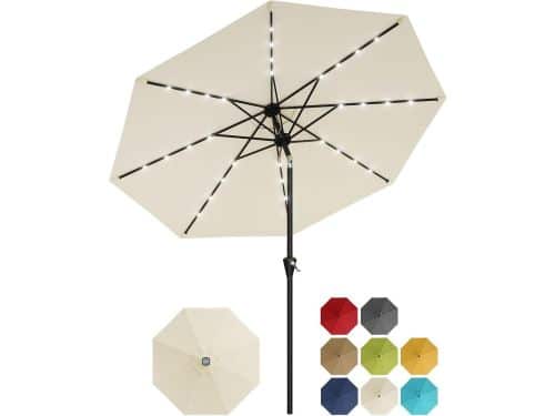 Solar Parasol met 32 LED-lampjes - Ø 270 cm