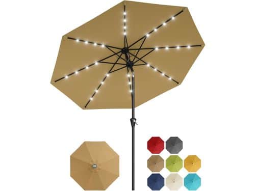 Solar Parasol met 32 LED-lampjes - Ø 270 cm