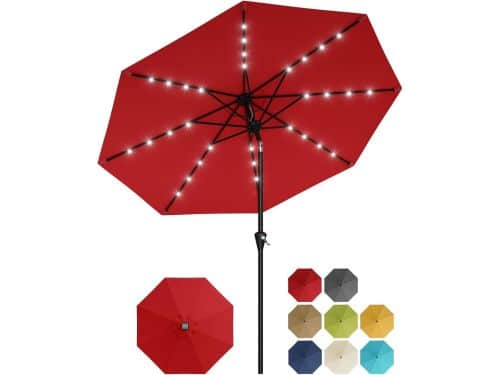 Solar Parasol met 32 LED-lampjes - Ø 270 cm