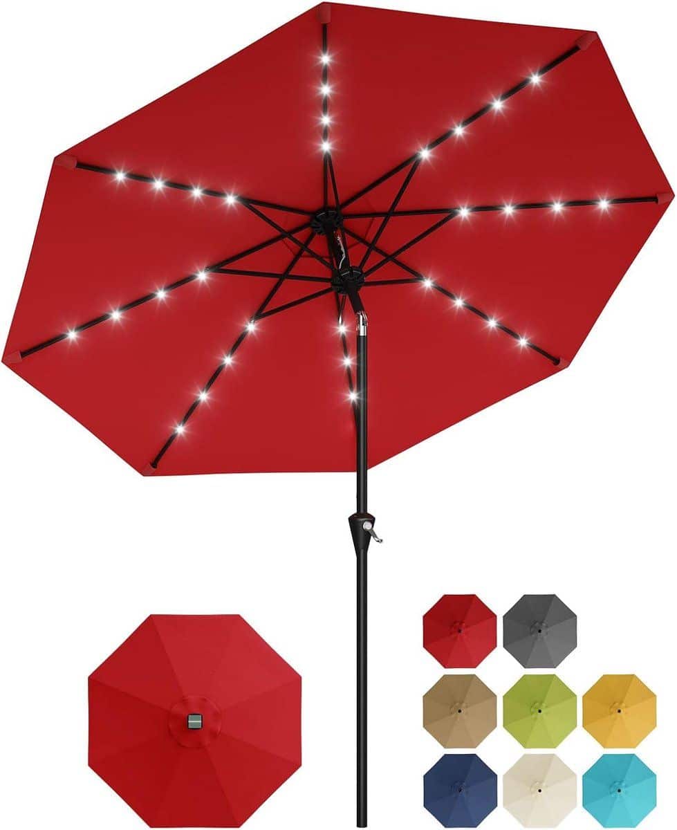 solar parasol met 32 led lampjes Ø 270 cm