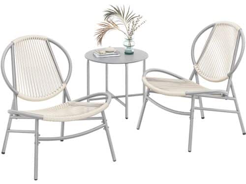 SONGMICS - Balkonset - Tafel en 2 Stoelen - Weerbestendig