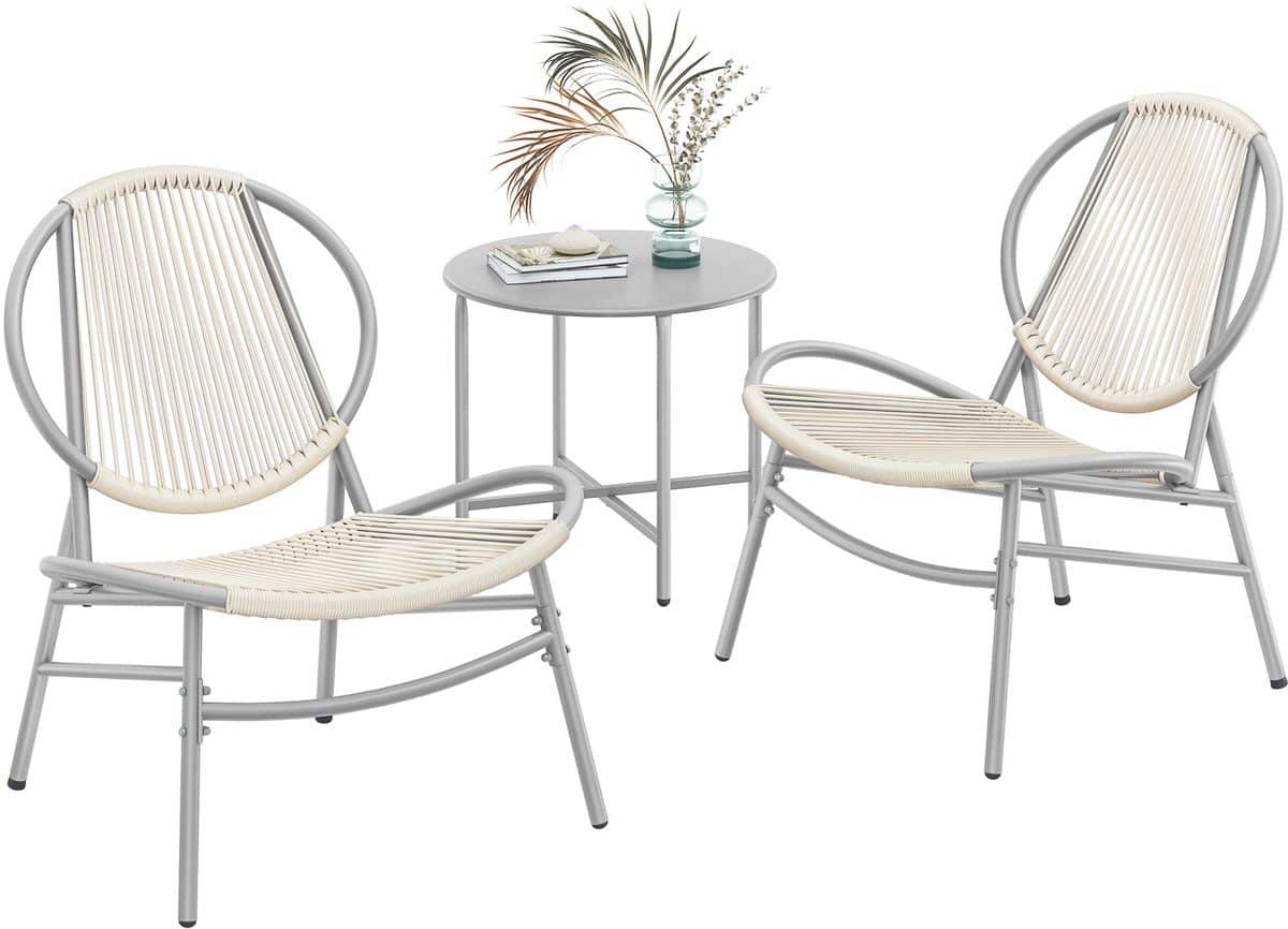 songmics balkonset tafel en 2 stoelen weerbestendig