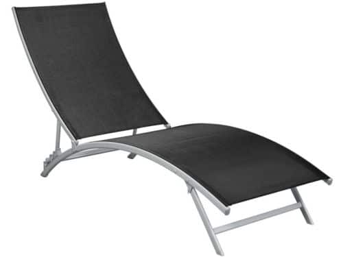 Stalen Ligbed - Zwarte Lounger - Buiten Ontspannen - Textileen