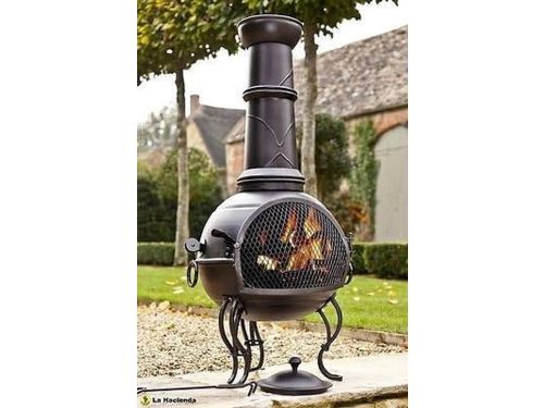 Stalen Terrasverwarmer met Grillrooster - Matzwart Buitenmodel