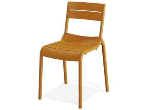 Stapelbare kantinestoel 114 Geel