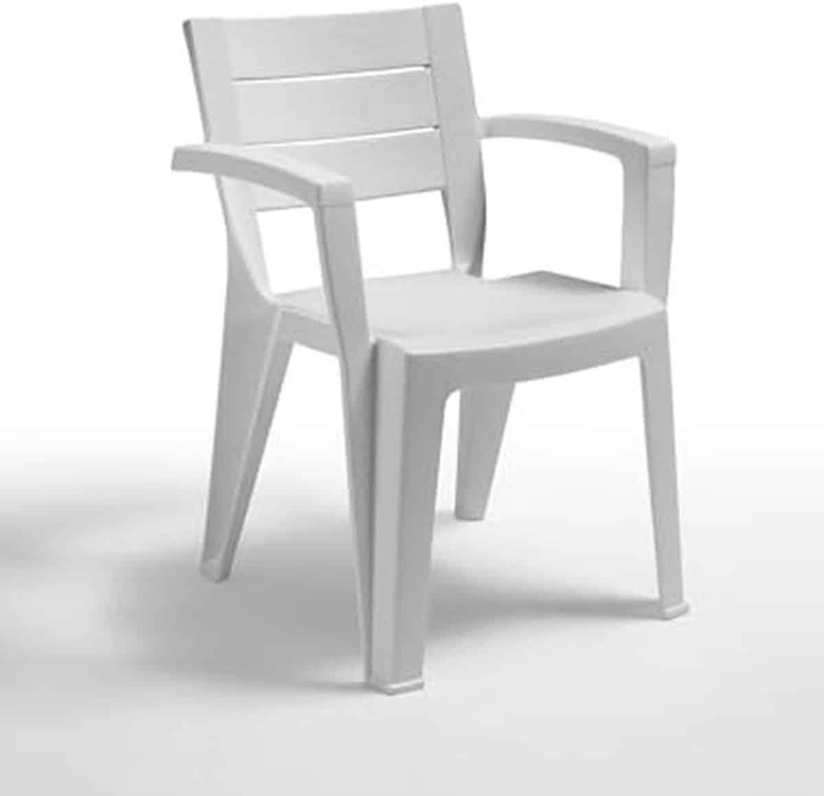 stapelbare tuinstoel met houtlook uv bestendig, comfortabele buitenstoel, 100 kg