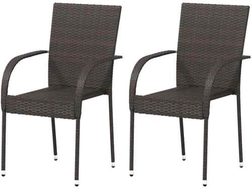 Stapelbare Tuinstoelen - Buitenstoelen Rotan - Terras Ontspanning - Waterafstotend