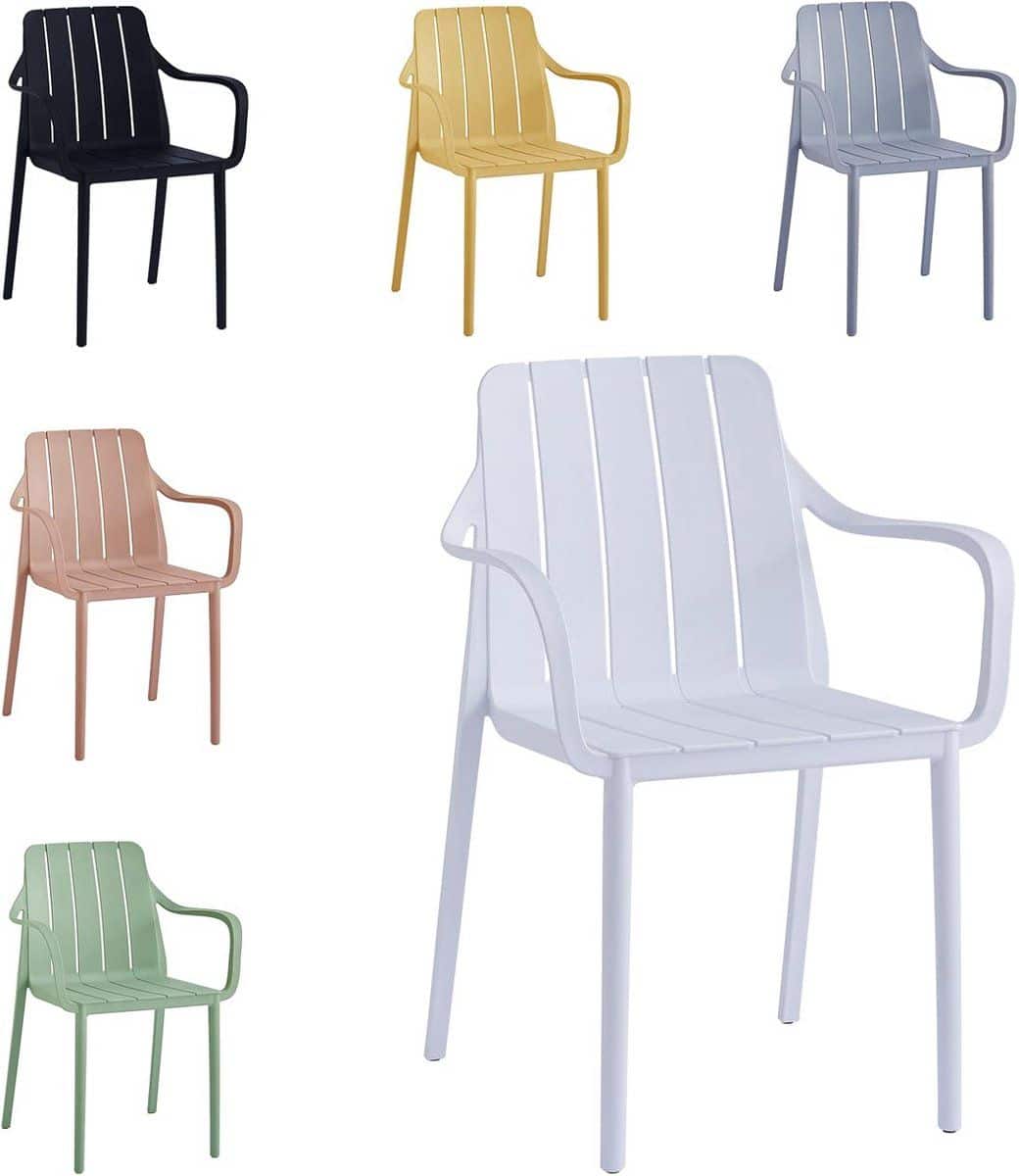stapelbare tuinstoelen in wit weerbestendige en uv bestendige outdoorstoelen tot