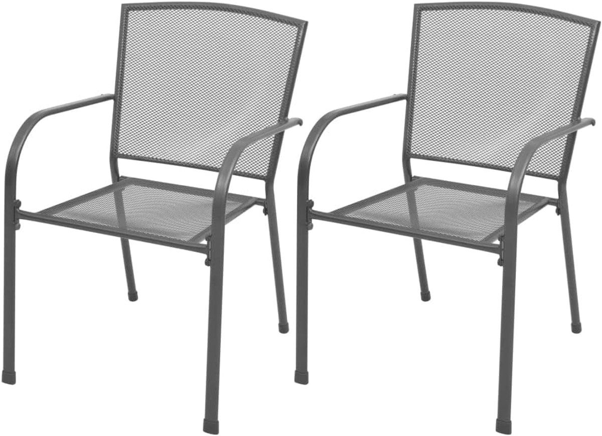 stapelbare tuinstoelen metalen stoelen terras zitten mesh design
