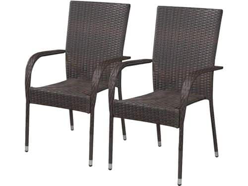 Stapelbare Tuinstoelen - Polyrotan Terrasstoelen - Buiten Ontspannen - Waterdicht